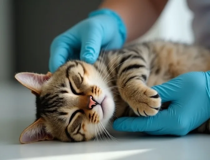 Specialist carefully handling a deceased cat with dignity in Clyde